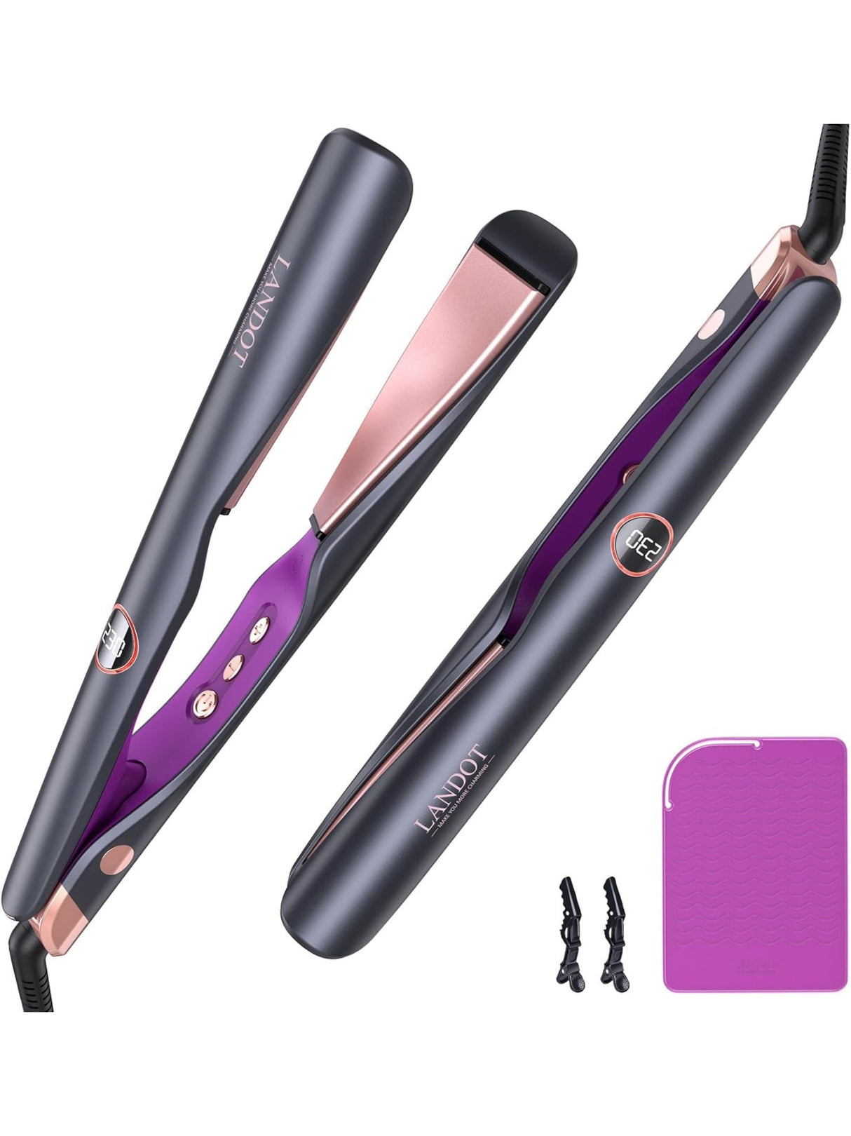 Image for 2-In-1 Hair Straightener And Curling Iron