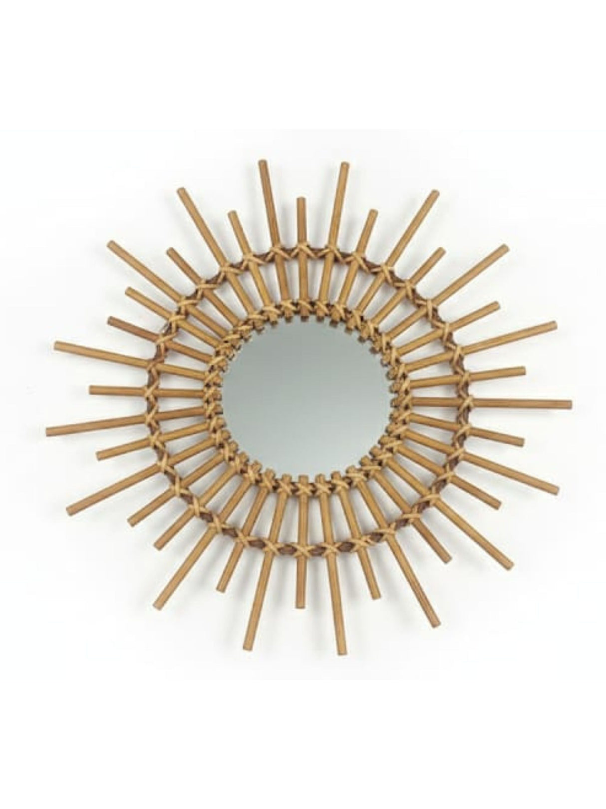 Image for Wooden Rattan Mirror