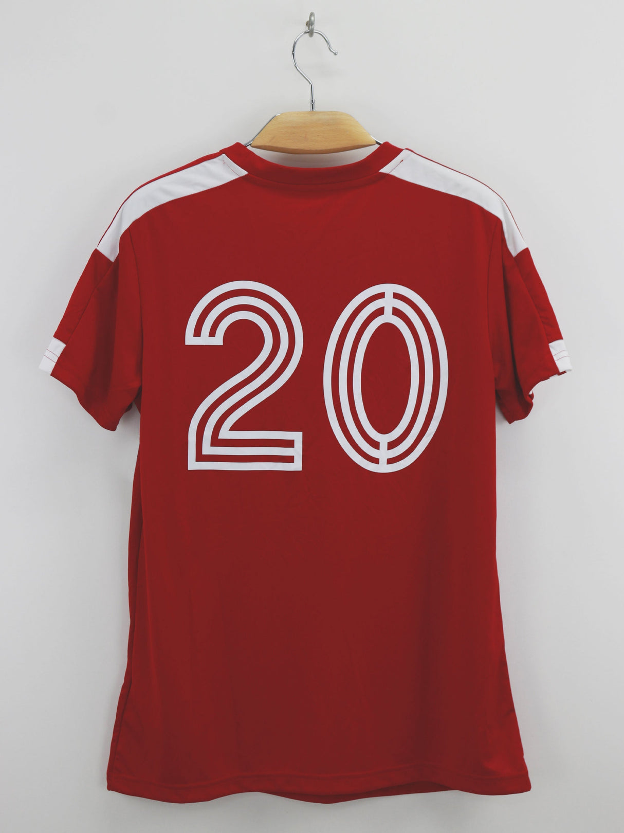 Women's Plain Solid Number On Back Sport Top,Red