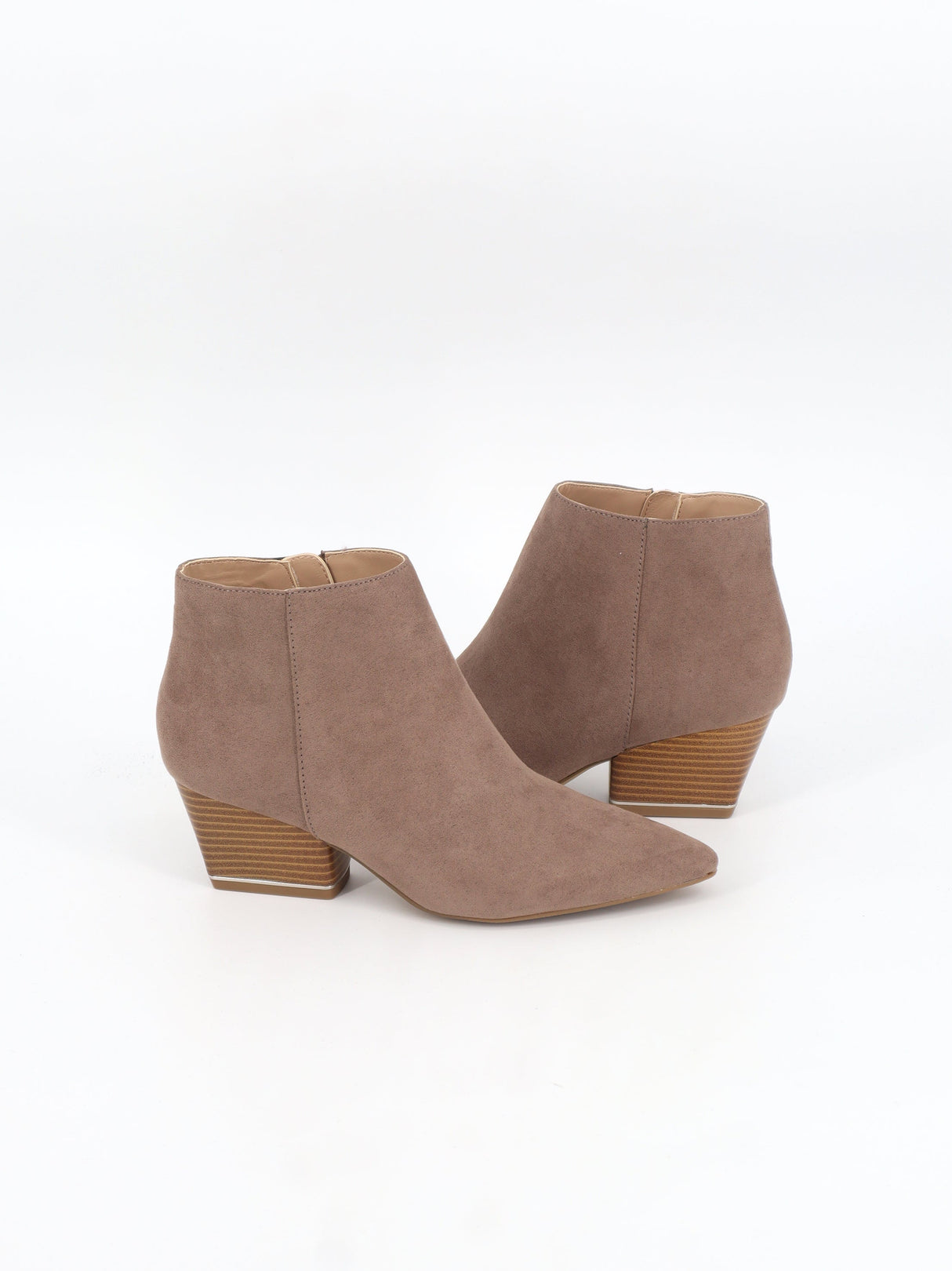 Women's Plain High Heels Ankle Boots,Dark Beige