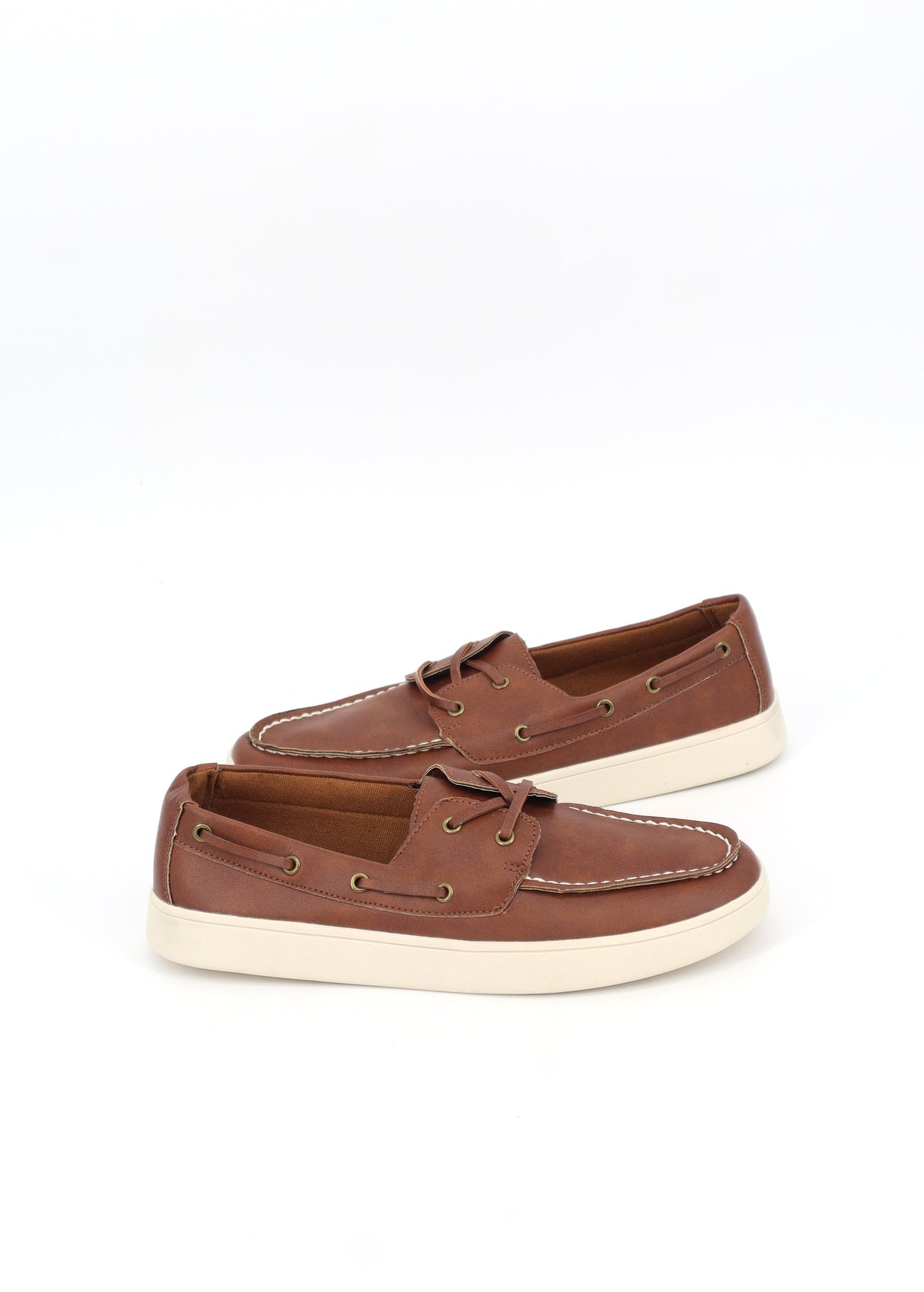 Image for Men's Textured Flat Shoes,Brown