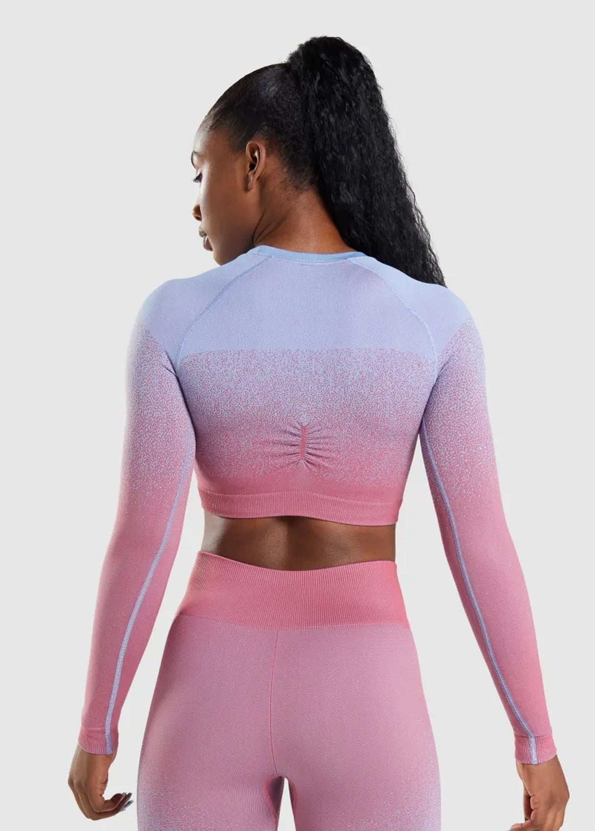 Image for Women's Colorblocked Cropped Sport Top,Pink/Blue