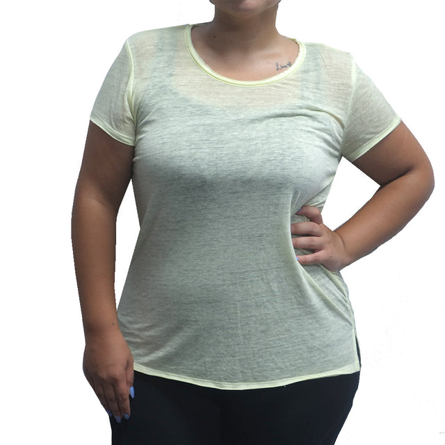 Image for Women's High-Low Casual Top,Light Yellow