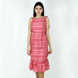 Image for Women's Striped Chiffon Dress,Pink