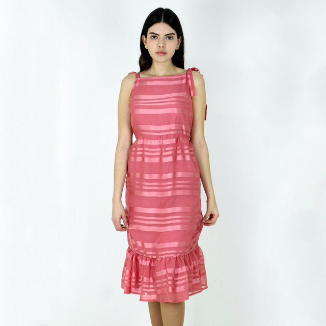 Image for Women's Striped Chiffon Dress,Pink