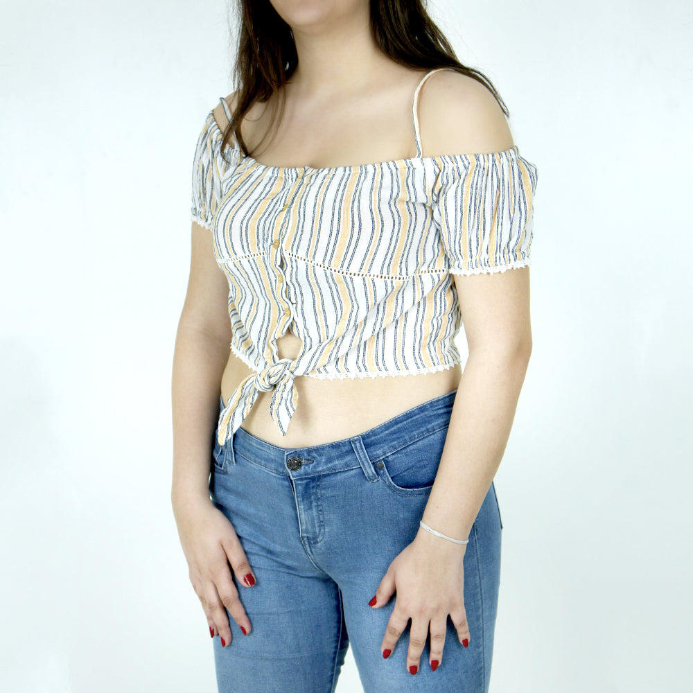 Image for Women's Striped Crop Top,Multi