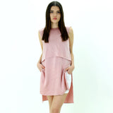 Image for Women's Plain Satin High-Low Top,Pink