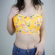 Image for Women's Floral Print Crop Top,Yellow