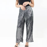 Image for Women's Metallic Ribbed Pant,Silver