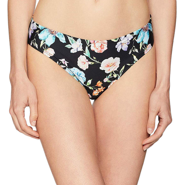 Image for Women's Floral Printed Bikini Bottom,Black