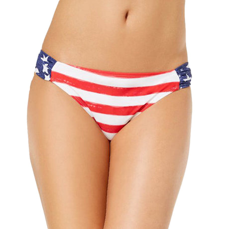 Image for Women's Striped Stars Bikini Bottom,White/Red