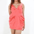 Image for Women's Ruffled Plain Dress,Coral