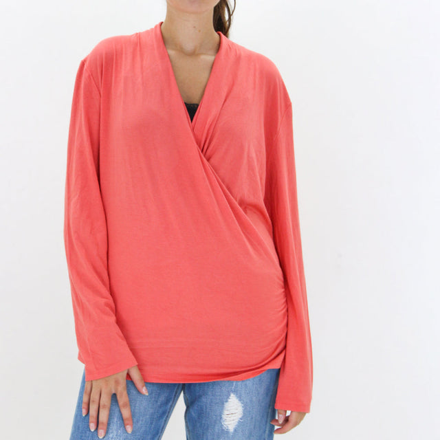 Image for Women's Ruffled Casual Top,Coral