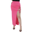 Image for Women's Plain Skirt wih Split and Side Tie,Pink