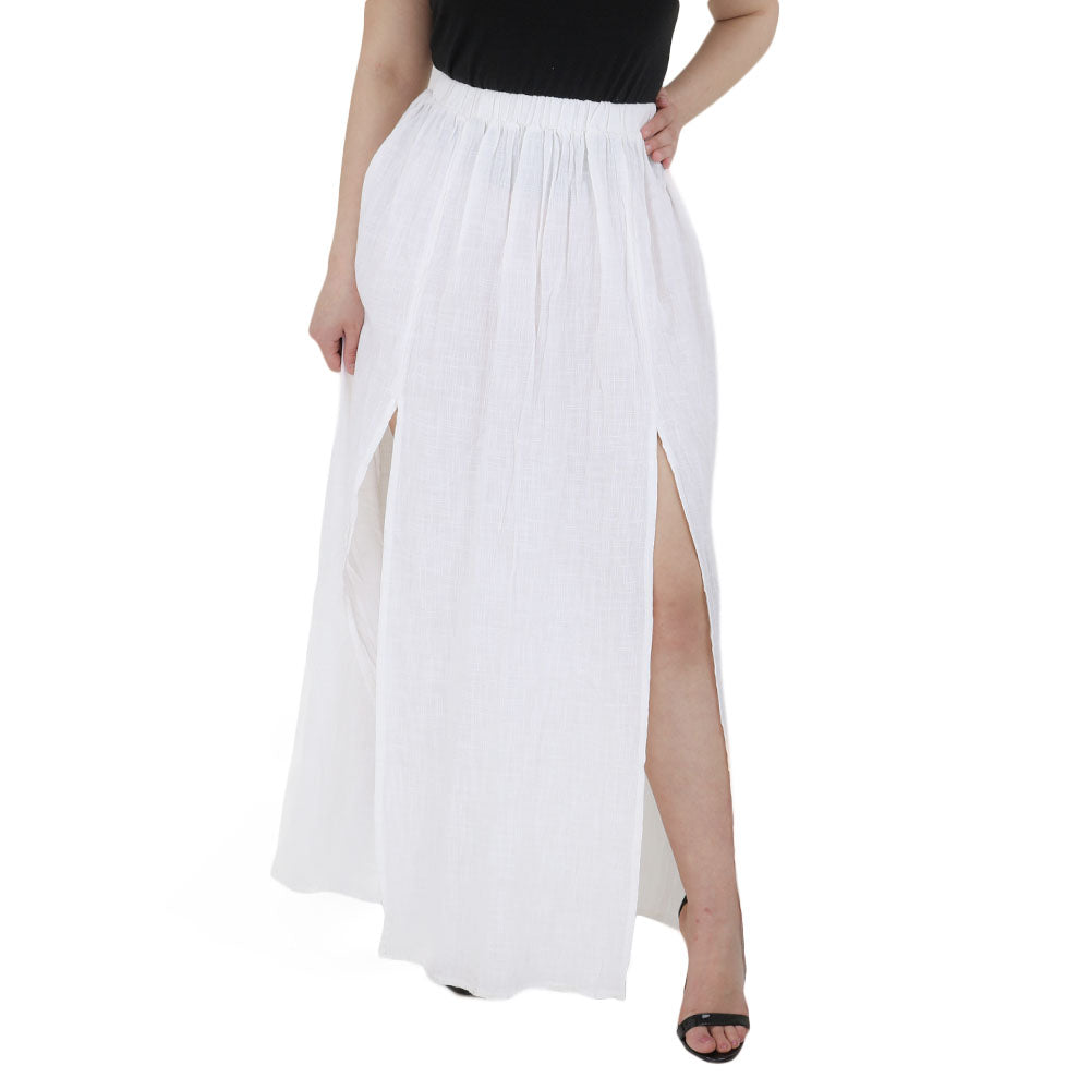 Image for Women's Long Skirt With Splites,White