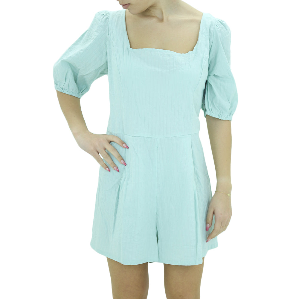 Image for Women's Ribbed Casual Jumpsuit,Aqua