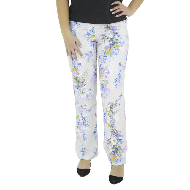 Image for Women's Floral Casual Pant,White