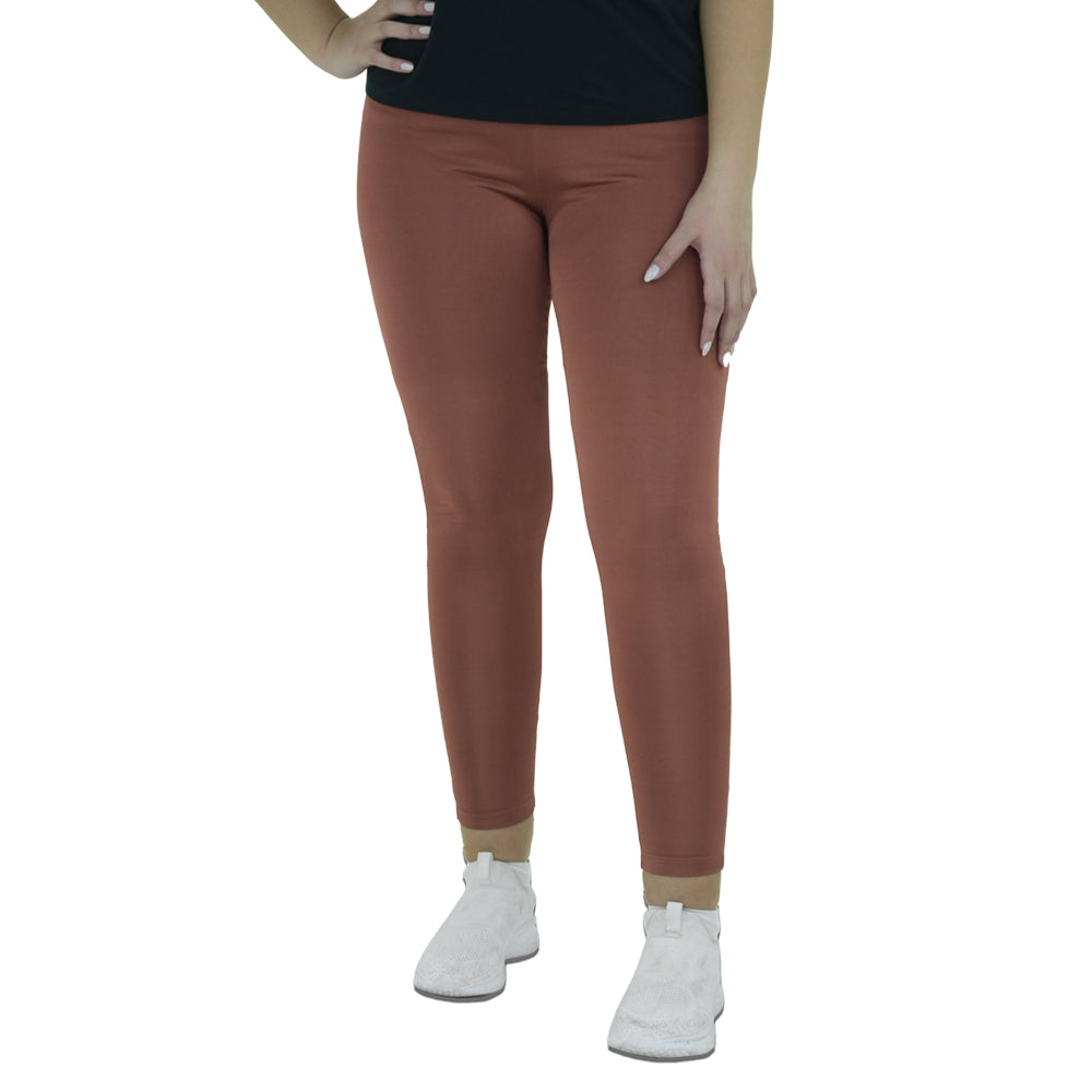 Image for Women's Plain Solid Legging,Brick