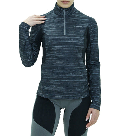 Image for Women's Quarter-Zip Sport Top,Dark Grey/Black