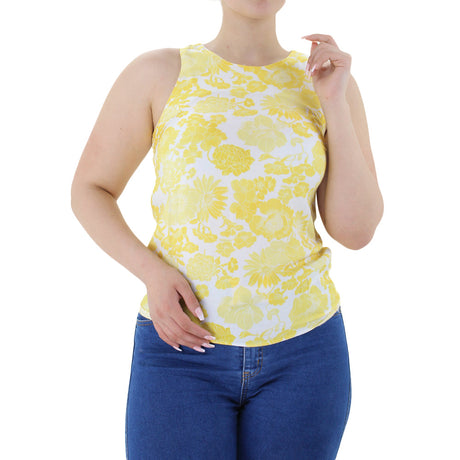 Image for Women's Floral Printed Top,Yellow 