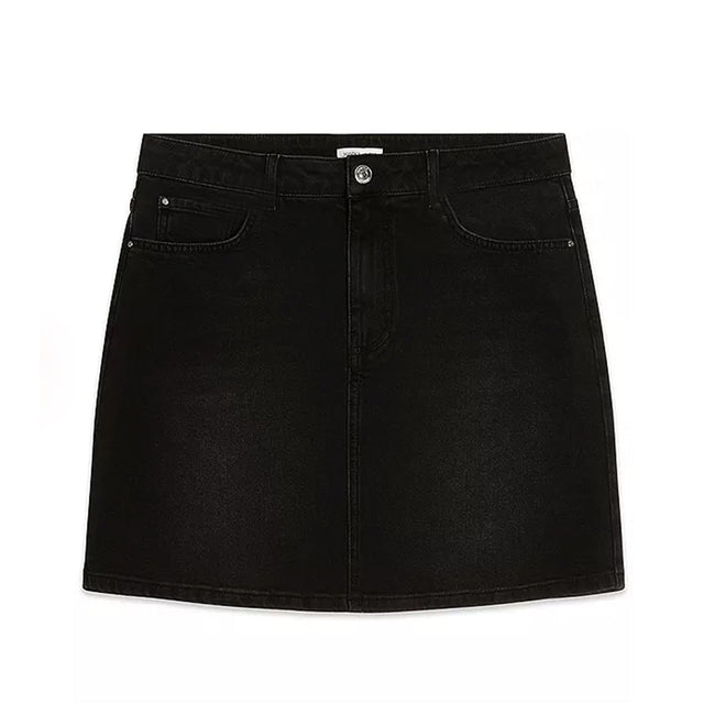 Image for Women's Denim Plain Skirt,Black