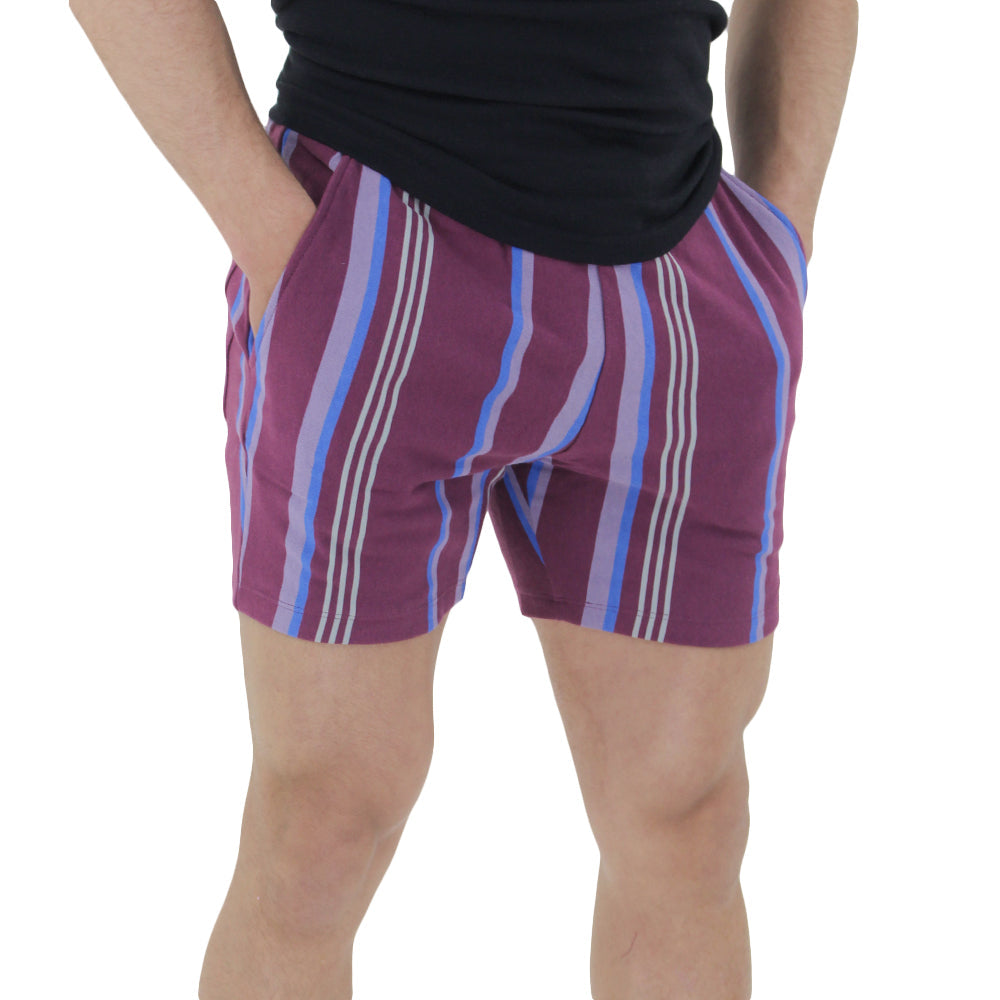 Image for Men's Striped Short With Pocket Back,Burgundy