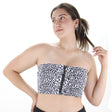Image for Women's Leopard Zip Front Crop Top,White/Black