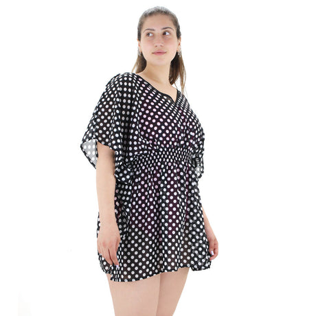 Image for Women's Polka Dots Chiffon Dress,Black/White