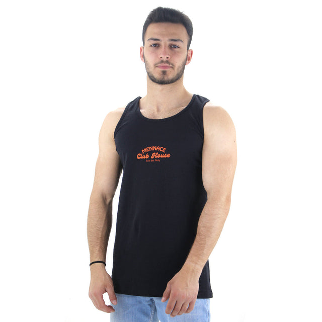 Image for Men's Graphic Back Tank Top,Black