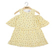 Image for Kid's Girl Printed Cold Shoulder Neck Dress,Yellow
