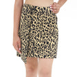 Image for Women's Leopard Print Buttons Skirt,Mustard