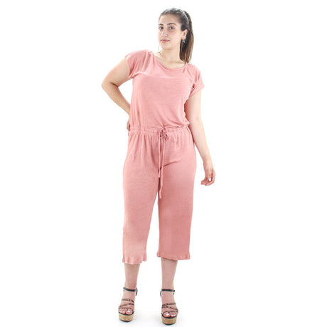 Image for Women's Elastic Waist Open Back Jumpsuit,Pink