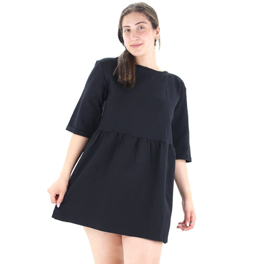 Image for Women's Solid Mini Dress,Black