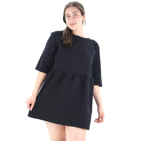Image for Women's Solid Mini Dress,Black