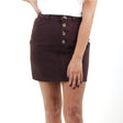 Image for Women's Buttons Detail Denim Skirt,Brown