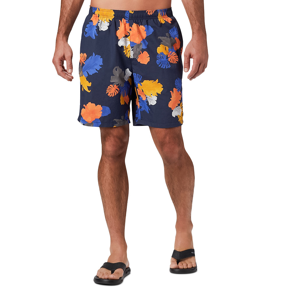 Image for Men's Tree Leafs Printed Swim Trunks,Navy