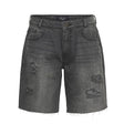 Image for Men's Ripped Denim Short,Dark Grey