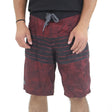 Image for Men's Striped & Floral Swim Trunks,Burgundy