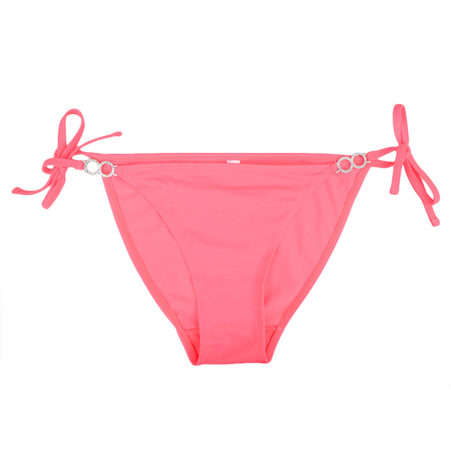 Image for Women's Tie Side Bikini Bottom With Ring Detail,Neon Coral