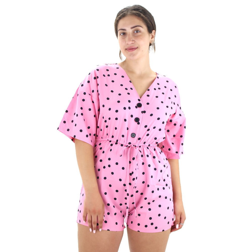 Image for Women's Polkadots Jumpsuit,Pink