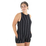 Image for Women's Striped Tie-Back Jumpsuit,Black