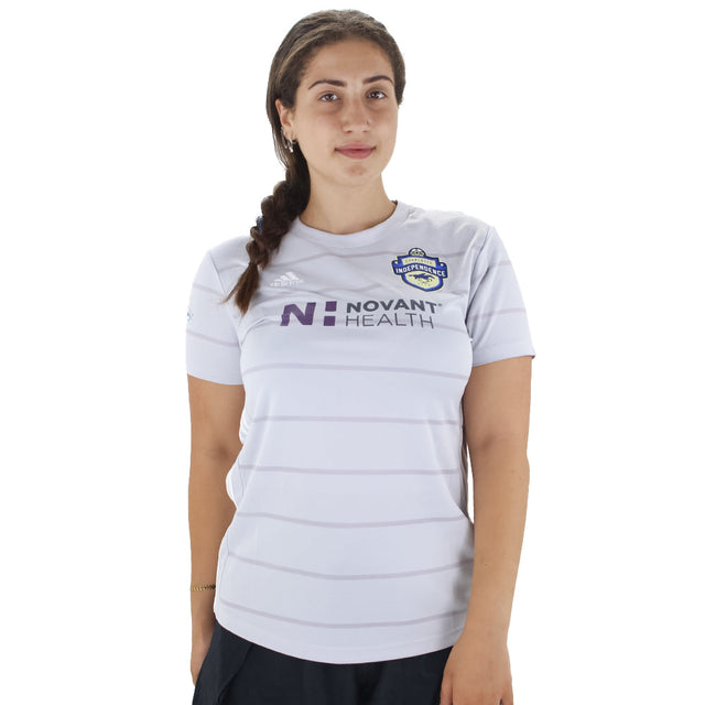 Image for Women's Striped Number 3 Back Sport Top,Grey