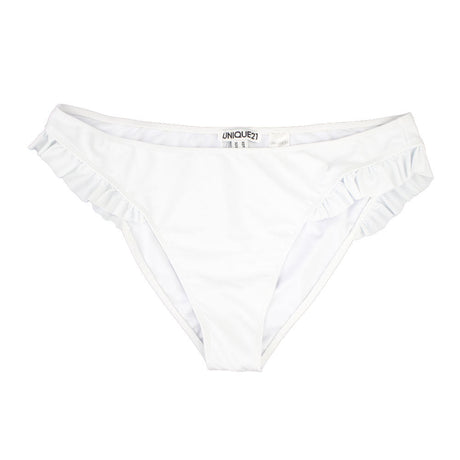 Image for Women's Solid Ruffle-Side Bikini Bottom,White