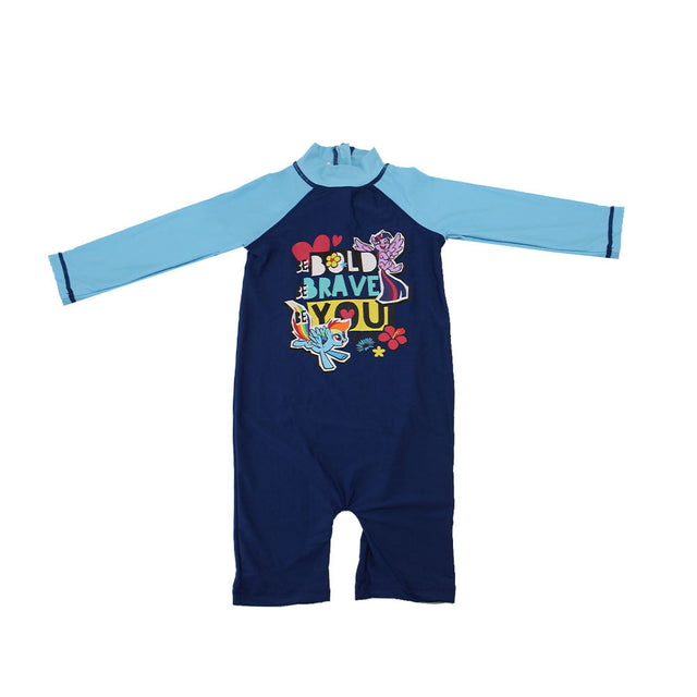 Image for Kids Girl Graphic Print Swimsuit,Navy