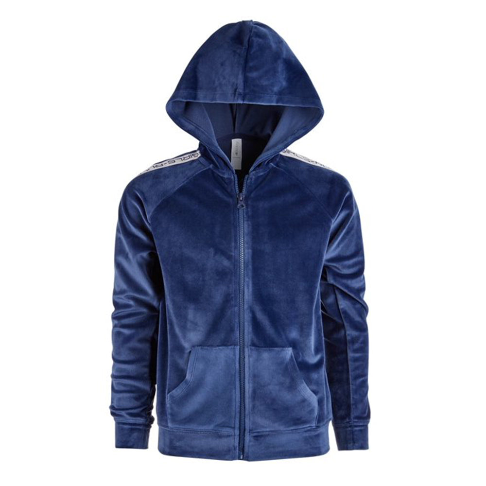 Image for Kids Girl Velour Zip-Up Hoodie,Navy