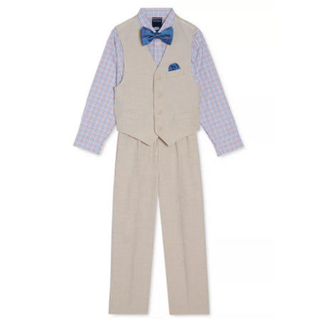 Image for Kids Boy 4 Pcs Set With floral bow Tie,Beige