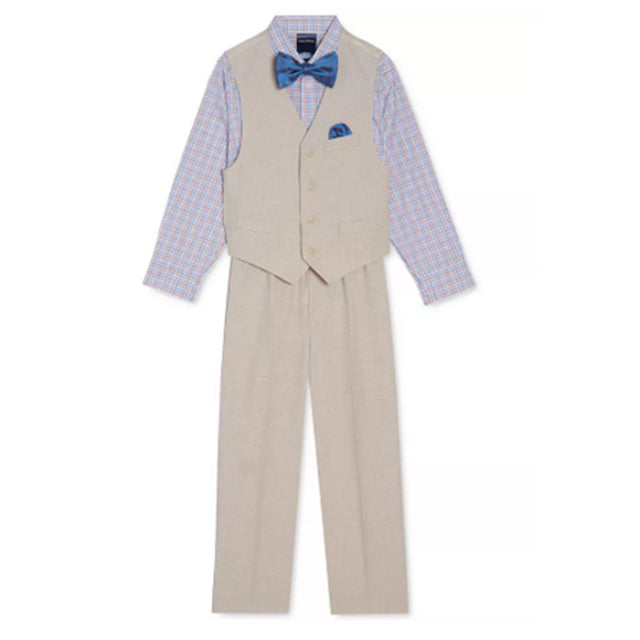 Image for Kids Boy 4 Pcs Set With floral bow Tie,Beige