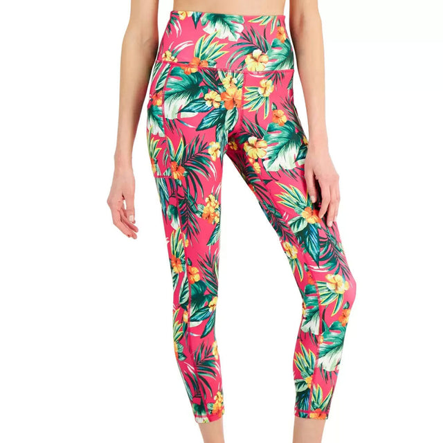 Image for Women's Tropical Side-Pocket 7/8 Leggings,Fuchsia