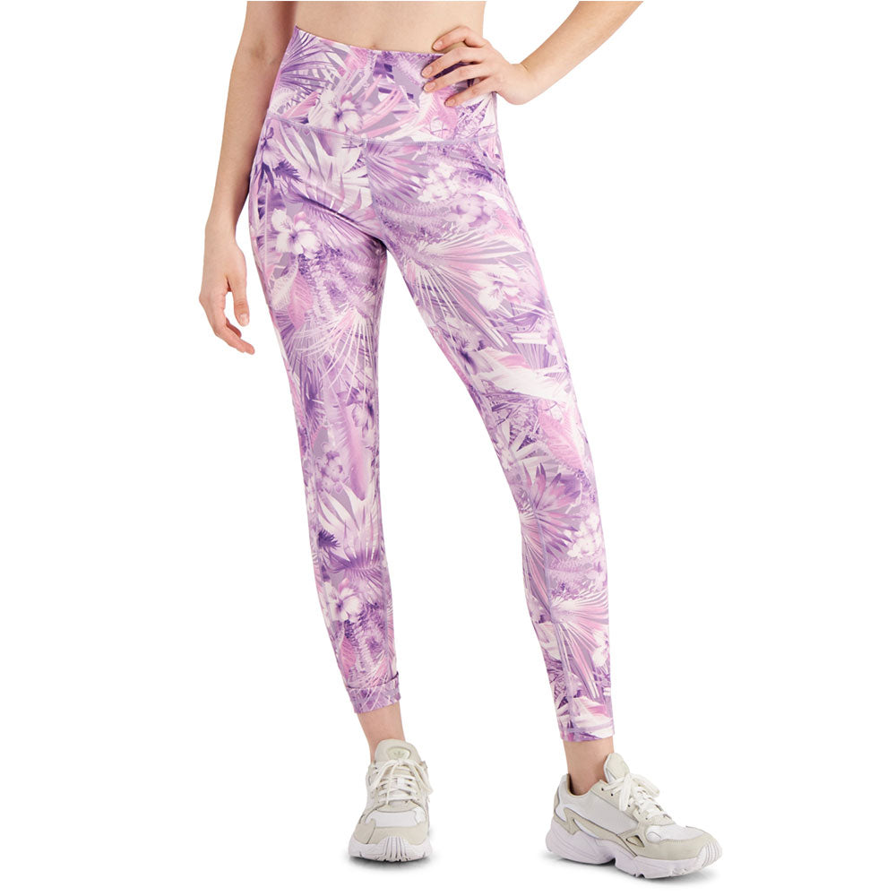Image for Women's Compression Printed Side-Pocket Leggings,Purple