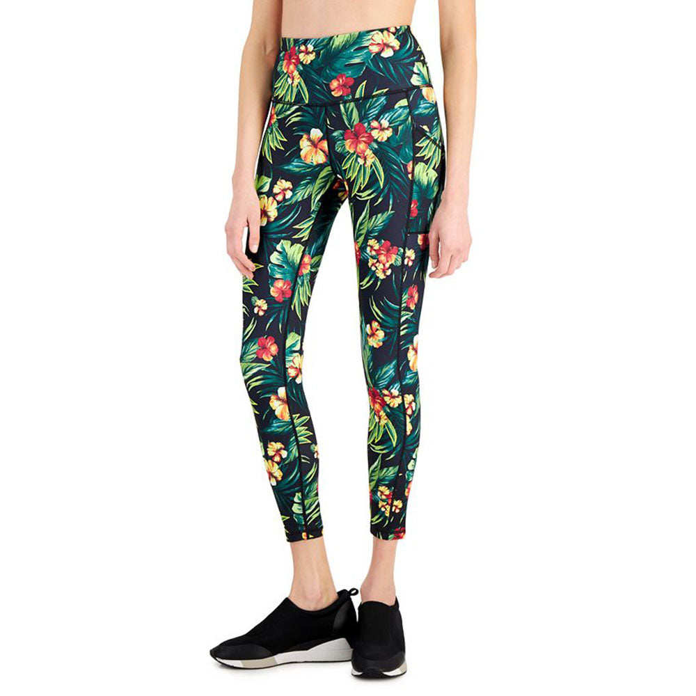 Image for Women's Tropical Side-Pocket Cropped Leggings,Black